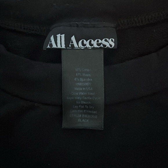 ALL ACCESS Encore Cropped Raw Edge Sweatshirt In Black Size M - Picture 4 of 8